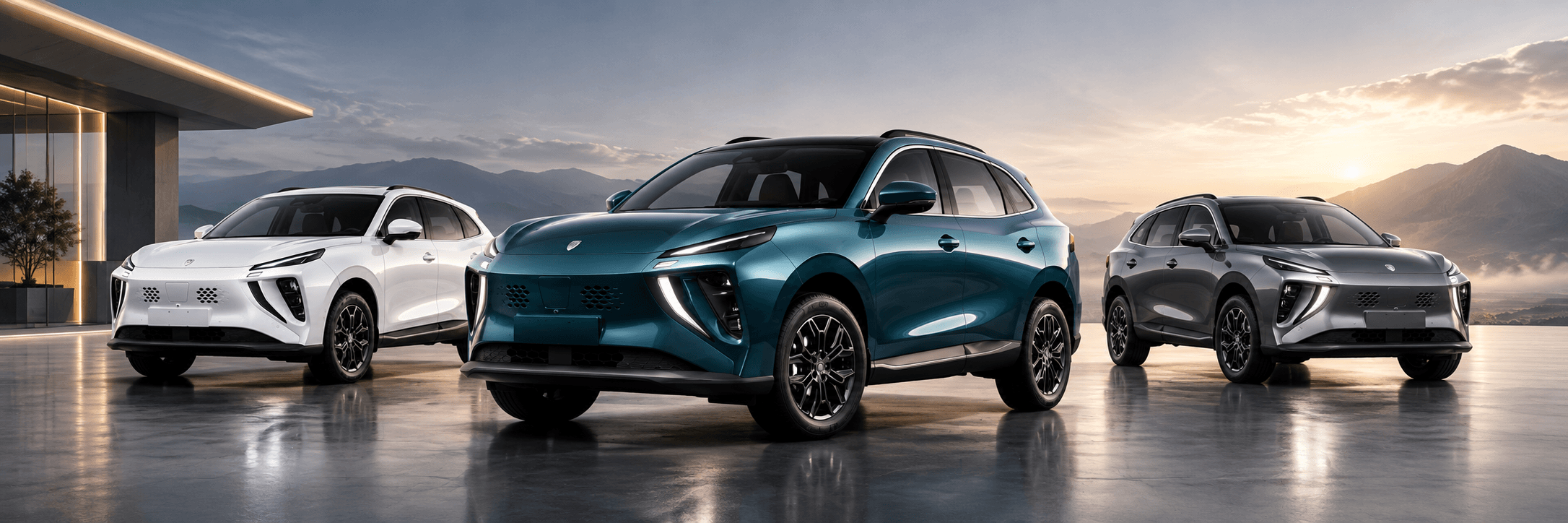 Dongfeng FRIDAY REEV — white, teal and silver models